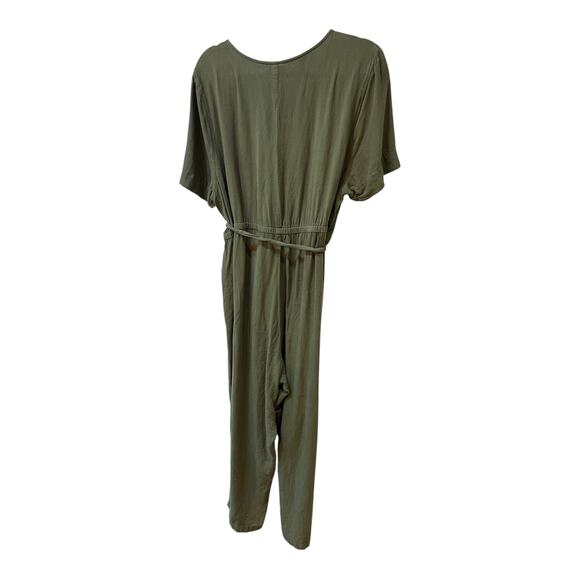 Old Navy Army Green Linen Blend Button Front Romper Jumpsuit Size 2XL - Picture 7 of 13